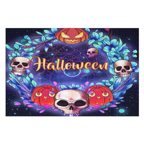 Holzpuzzle Totenkopf Puzzle 1000 Teile Erwachsene Klassische Pädagogisches Spielzeug Kinder Lernspiel Herausforderndes Puzzles （75×50cm） von PPZYY