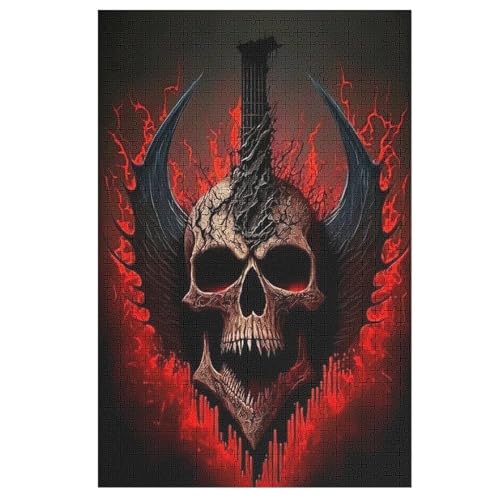 Holzpuzzle Totenkopf Puzzle 1000 Teile Erwachsene Klassische Pädagogisches Spielzeug Kinder Lernspiel Herausforderndes Puzzles （78×53cm） von PPZYY