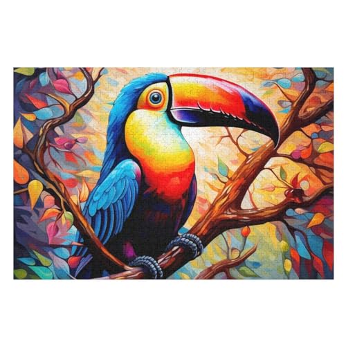 Holzpuzzle Tukane Puzzle 1000 Teile Erwachsene Klassische Pädagogisches Spielzeug Kinder Lernspiel Herausforderndes Puzzles （75×50cm） von PPZYY