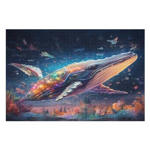 Holzpuzzle Wal Puzzle 1000 Teile Erwachsene Klassische Pädagogisches Spielzeug Kinder Lernspiel Herausforderndes Puzzles （75×50cm） von PPZYY