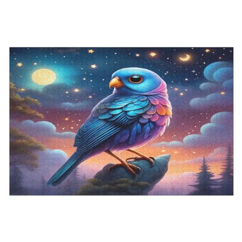 Holzpuzzle süßer Vogel Puzzle 1000 Teile Erwachsene Klassische Pädagogisches Spielzeug Kinder Lernspiel Herausforderndes Puzzles （75×50cm） von PPZYY