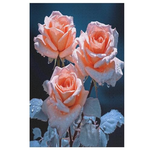 Holzpuzzles 1000 Teile Blume -Puzzle Für Jungen Und Mädchen, Schwierigkeitsgrad, Lernspiele, Familienspielzeug （78×53cm） von PPZYY