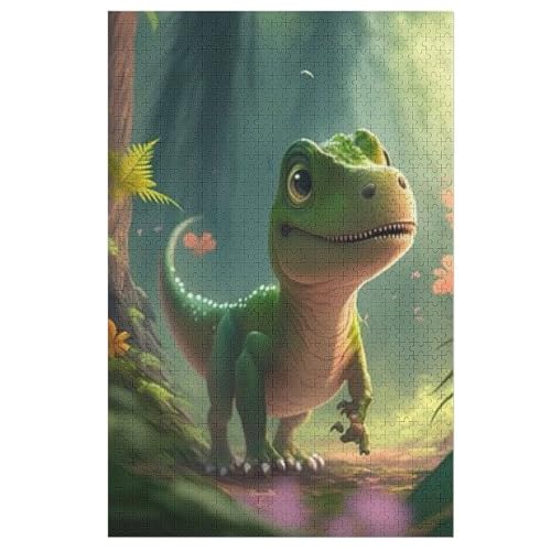 Holzpuzzles 1000 Teile Dinosaurier -Puzzle Für Jungen Und Mädchen, Schwierigkeitsgrad, Lernspiele, Familienspielzeug （78×53cm） von PPZYY