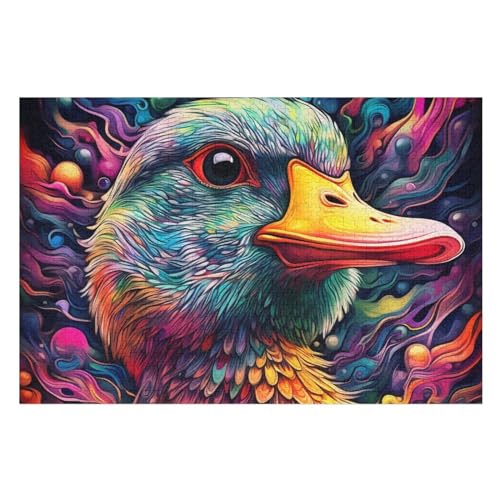 Holzpuzzles 1000 Teile Ente -Puzzle Für Jungen Und Mädchen, Schwierigkeitsgrad, Lernspiele, Familienspielzeug （75×50cm） von PPZYY