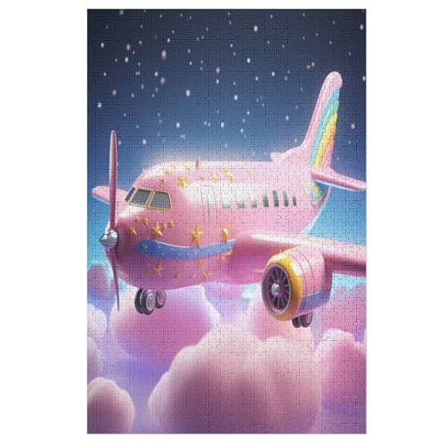 Holzpuzzles 1000 Teile Flugzeug -Puzzle Für Jungen Und Mädchen, Schwierigkeitsgrad, Lernspiele, Familienspielzeug （78×53cm） von PPZYY