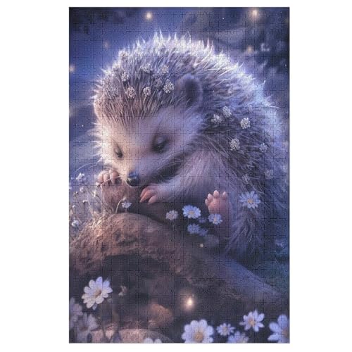 Holzpuzzles 1000 Teile Igel -Puzzle Für Jungen Und Mädchen, Schwierigkeitsgrad, Lernspiele, Familienspielzeug （78×53cm） von PPZYY
