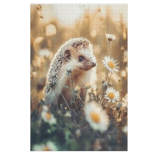 Holzpuzzles 1000 Teile Igel -Puzzle Für Jungen Und Mädchen, Schwierigkeitsgrad, Lernspiele, Familienspielzeug （78×53cm） von PPZYY