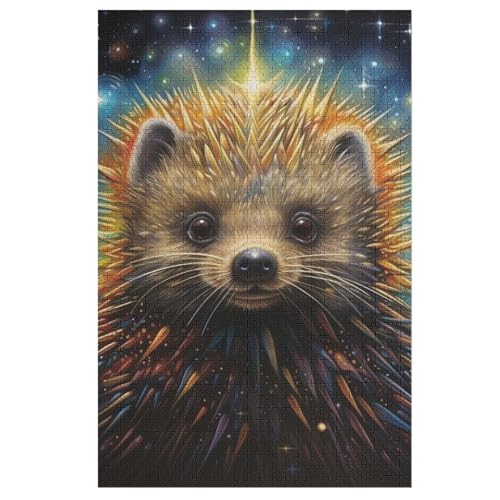 Holzpuzzles 1000 Teile Igel -Puzzle Für Jungen Und Mädchen, Schwierigkeitsgrad, Lernspiele, Familienspielzeug （78×53cm） von PPZYY