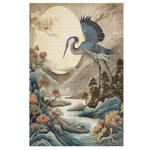Holzpuzzles 1000 Teile Kran -Puzzle Für Jungen Und Mädchen, Schwierigkeitsgrad, Lernspiele, Familienspielzeug （78×53cm） von PPZYY