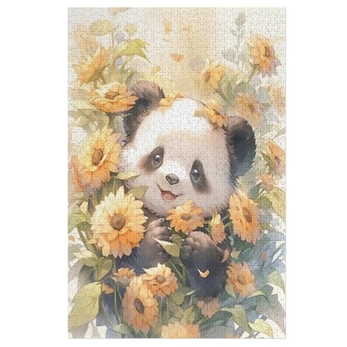 Holzpuzzles 1000 Teile Panda -Puzzle Für Jungen Und Mädchen, Schwierigkeitsgrad, Lernspiele, Familienspielzeug （78×53cm） von PPZYY