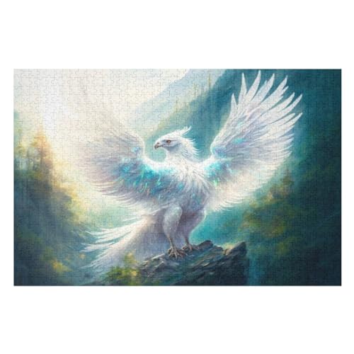 Holzpuzzles 1000 Teile Phönix -Puzzle Für Jungen Und Mädchen, Schwierigkeitsgrad, Lernspiele, Familienspielzeug （75×50cm） von PPZYY