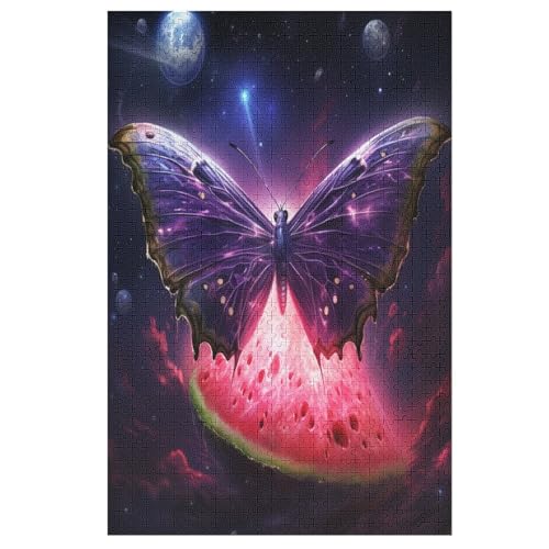 Holzpuzzles 1000 Teile Schmetterling -Puzzle Für Jungen Und Mädchen, Schwierigkeitsgrad, Lernspiele, Familienspielzeug （78×53cm） von PPZYY