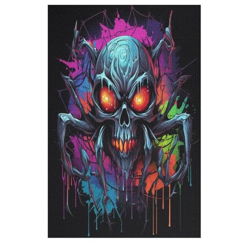 Holzpuzzles 1000 Teile Skeleton Spinne -Puzzle Für Jungen Und Mädchen, Schwierigkeitsgrad, Lernspiele, Familienspielzeug （78×53cm） von PPZYY