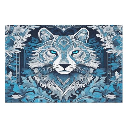 Holzpuzzles 1000 Teile Wolf -Puzzle Für Jungen Und Mädchen, Schwierigkeitsgrad, Lernspiele, Familienspielzeug （75×50cm） von PPZYY
