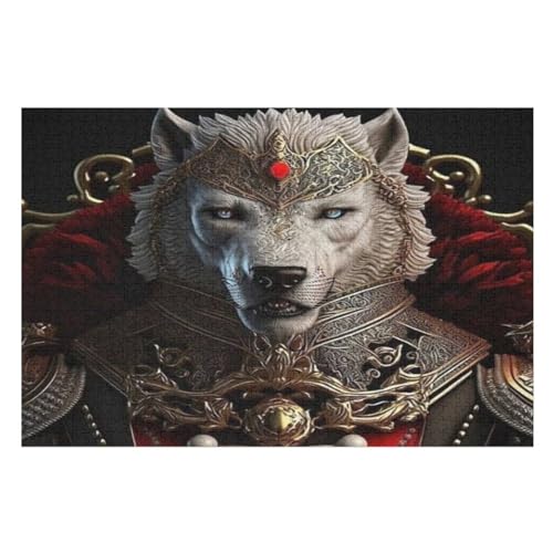 Holzpuzzles 1000 Teile Wolf -Puzzle Für Jungen Und Mädchen, Schwierigkeitsgrad, Lernspiele, Familienspielzeug （75×50cm） von PPZYY