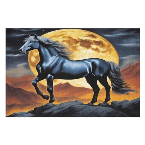 Horse 1000 Teile Puzzles Für Erwachsene,Holzpuzzle - Verringerter Druck Schwieriges Unmögliche Puzzle Für 12+ Kinder （75×50cm） von PPZYY