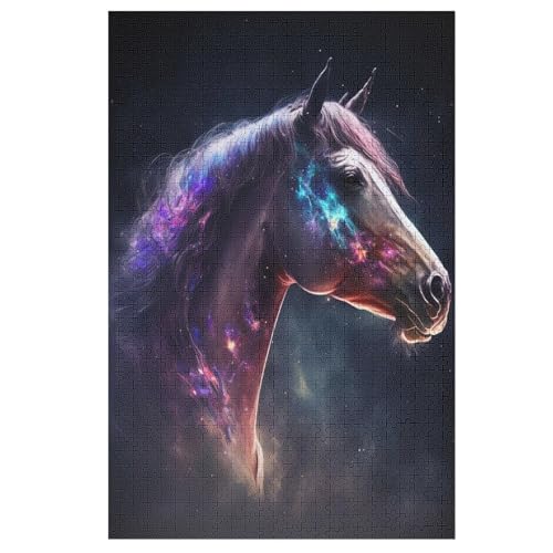 Horse 1000 Teile Puzzles Für Erwachsene,Holzpuzzle - Verringerter Druck Schwieriges Unmögliche Puzzle Für 12+ Kinder （78×53cm） von PPZYY