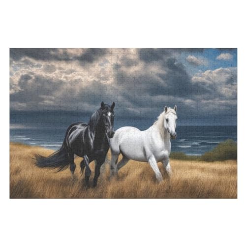 Horse -Puzzle, 1000 Teile,Holzpuzzle Für Erwachsene Kinder, Lustiges Spielzeug, Denkspiel, Bildungsspiel, （75×50cm） von PPZYY