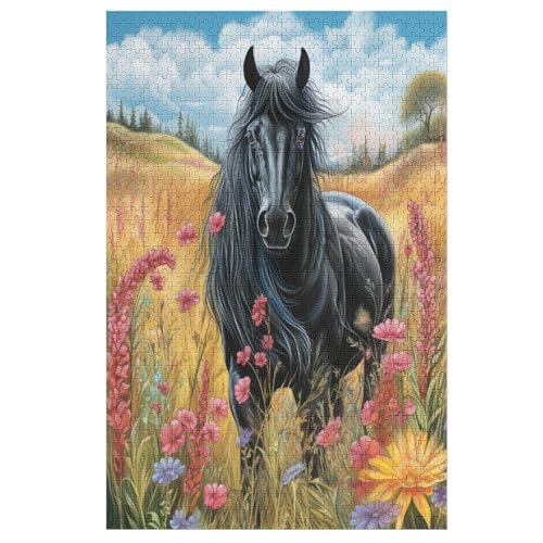 Horse -Puzzle, 1000 Teile,Holzpuzzle Für Erwachsene Kinder, Lustiges Spielzeug, Denkspiel, Bildungsspiel, （78×53cm） von PPZYY