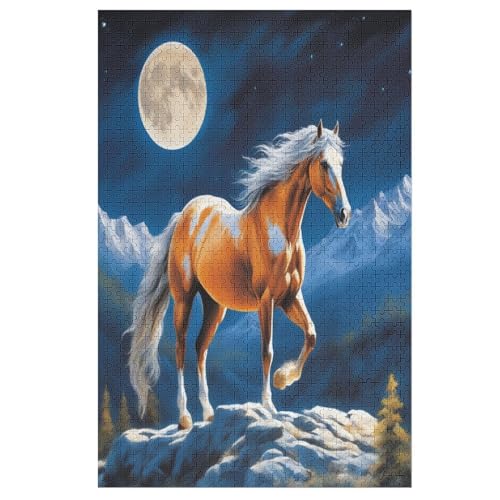 Horse -Puzzle, 1000 Teile,Holzpuzzle Für Erwachsene Kinder, Lustiges Spielzeug, Denkspiel, Bildungsspiel, （78×53cm） von PPZYY