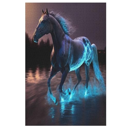 Horse Puzzle 1000 Teile, Holzpuzzle Für Erwachsene Kinder, Impossible Puzzles, Geschicklichkeitsspiel Für Die Ganze Familie （78×53cm） von PPZYY