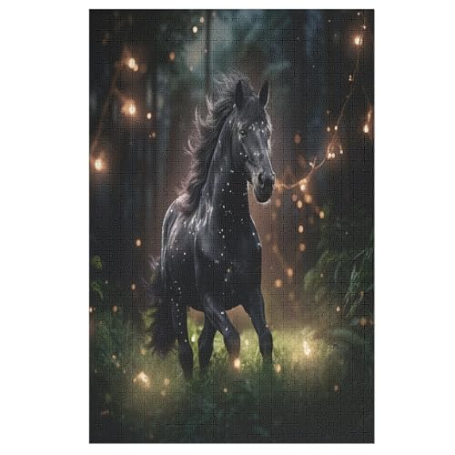 Horse Puzzle Für Erwachsene,1000-teiliges Puzzles, Für Kinder,Holzpuzzle,Lernspielzeug, （78×53cm） von PPZYY