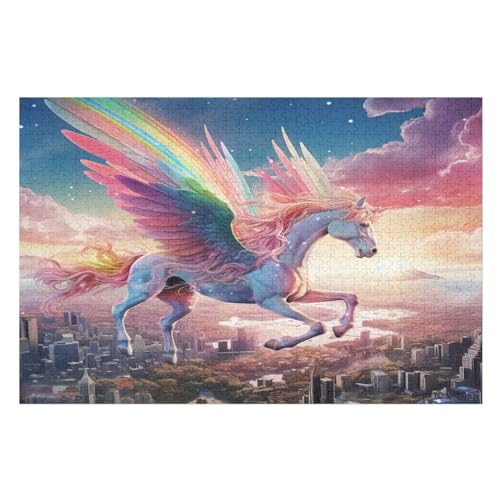 Horse Puzzles 1000 Teile Erwachsener Kniffel Spaß Für Die Ganze Familie, Holzpuzzle Kinder Erwachsene, Impossible Puzzle Schwer （75×50cm） von PPZYY