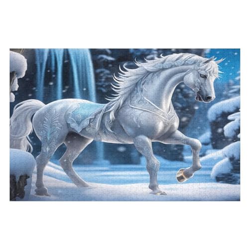 Horse-Puzzlespiel Aus Holz, 1000 Puzzleteile, Puzzle Für Teenager Und Erwachsene, Kreatives Spielzeug, Puzzles, （75×50cm） von PPZYY