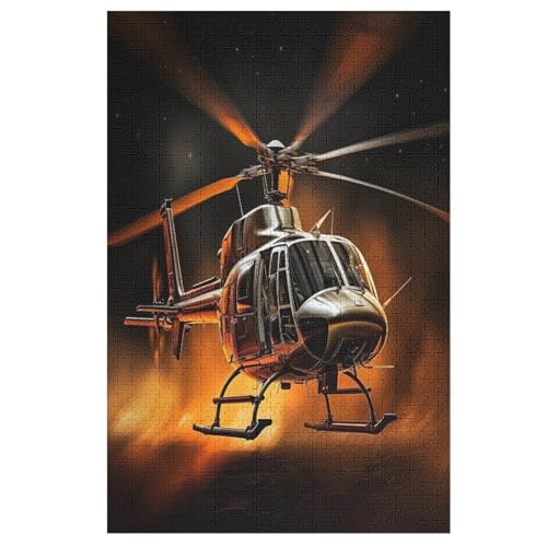 Hubschrauber Puzzle Für Erwachsene 1000 Teile Premium 100% Recyceltes Brett Zum Lernen, Lernspielzeug, Familienspiele Kinder Holzpuzzle （78×53cm） von PPZYY