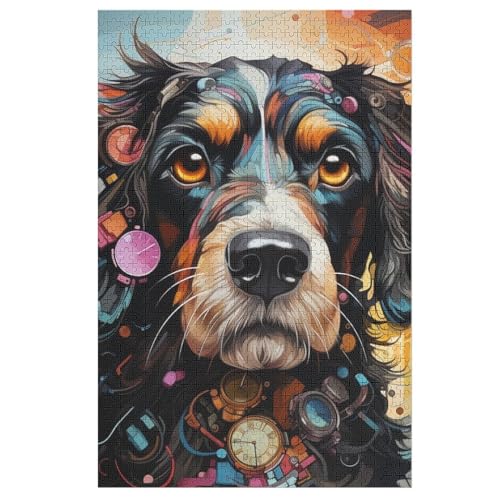 Hund Puzzle 1000 Teile, Holzpuzzle Für Erwachsene Kinder, Impossible Puzzles, Geschicklichkeitsspiel Für Die Ganze Familie （78×53cm） von PPZYY