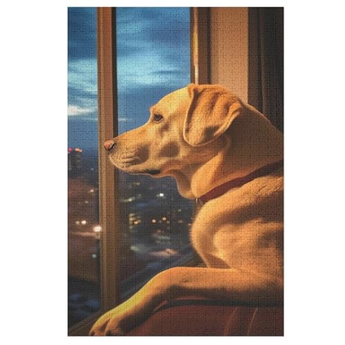 Hund Puzzle Für Erwachsene 1000 Teile Premium Recyceltes Brett Zum Lernen, Lernspielzeug, Familienspiele Kinder Holzpuzzle （78×53cm） von PPZYY