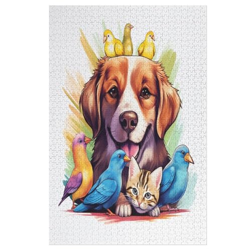 Hunds-Puzzlespiel Aus Holz, 1000 Puzzleteile, Puzzle Für Teenager Und Erwachsene, Kreatives Spielzeug, Puzzles, （78×53cm） von PPZYY