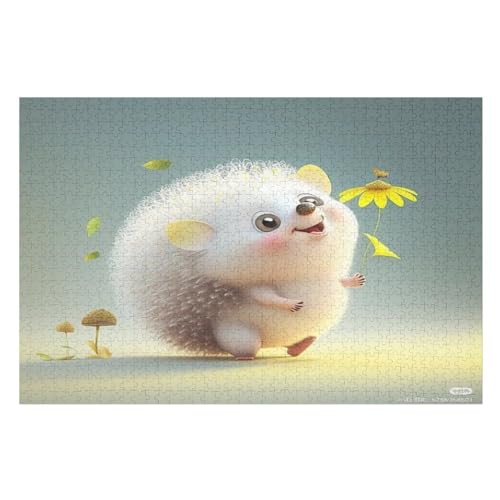 Igel Holzpuzzle 1000 Teile, Knobelspiele Für Erwachsene, Teenager, Puzzles Unmögliche - Kinder Puzzle Zimmer Deko （75×50cm） von PPZYY