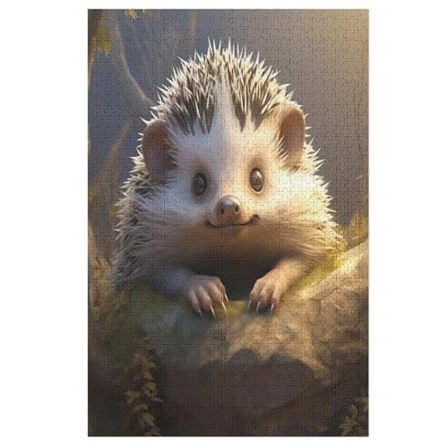 Igel Holzpuzzle 1000 Teile Klassische Puzzles Erwachsene Kinder Puzzle DIY Kit Holzspielzeug Einzigartiges Geschenk （78×53cm） von PPZYY
