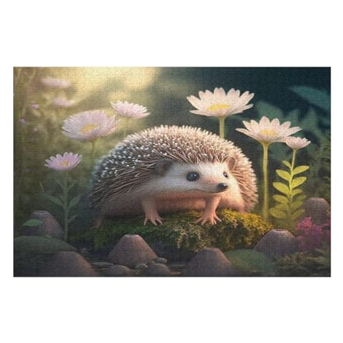 Igel -Puzzle, 1000 Teile,Holzpuzzle Für Erwachsene Kinder, Lustiges Spielzeug, Denkspiel, Bildungsspiel, （75×50cm） von PPZYY