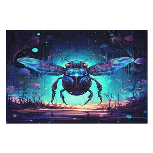 Insekts Puzzles 1000 Teile Erwachsener Kniffel Spaß Für Die Ganze Familie, Holzpuzzle Kinder Erwachsene, Impossible Puzzle Schwer （75×50cm） von PPZYY