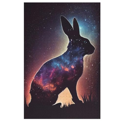 Kaninchen Puzzles 1000 Teile Erwachsener Kniffel Spaß Für Die Ganze Familie, Holzpuzzle Kinder Erwachsene, Impossible Puzzle Schwer （78×53cm） von PPZYY