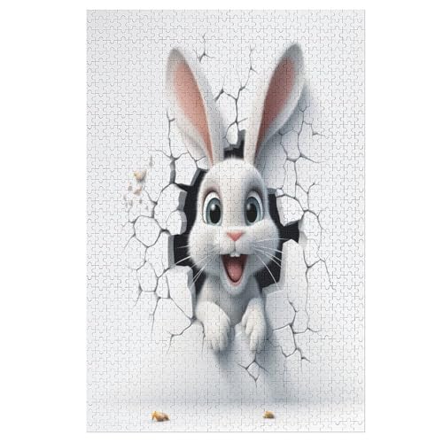 Kaninchen Puzzles 1000 Teile Erwachsener Kniffel Spaß Für Die Ganze Familie, Holzpuzzle Kinder Erwachsene, Impossible Puzzle Schwer （78×53cm） von PPZYY