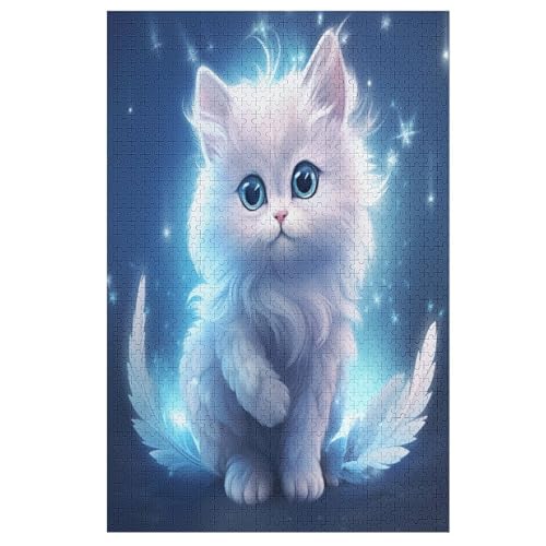 Katze Puzzles 1000 Teile Erwachsener Kniffel Spaß Für Die Ganze Familie, Holzpuzzle Kinder Erwachsene, Impossible Puzzle Schwer （78×53cm） von PPZYY