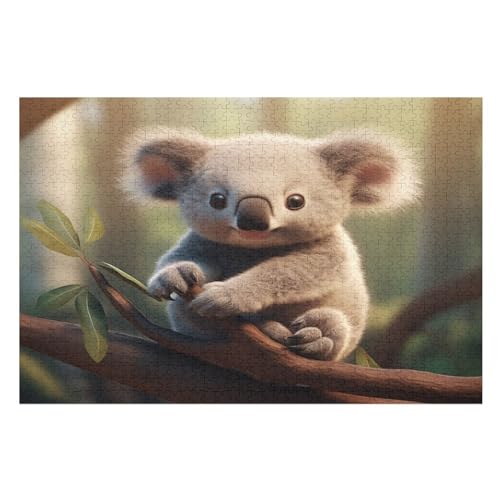 Koala 1000 Teile Puzzles Für Erwachsene, Impossible Puzzle, Geschicklichkeitsspiel Für Die Ganze Familie, Kinder Holzpuzzle （75×50cm） von PPZYY