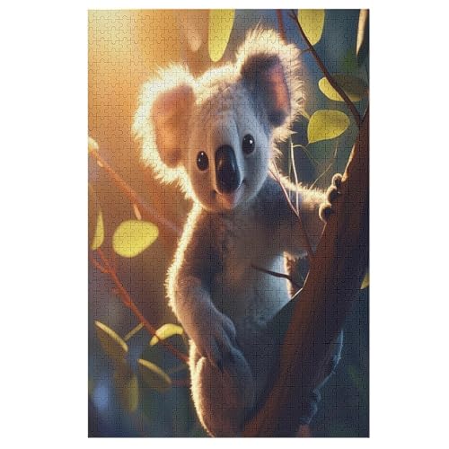 Koala Holzpuzzle 1000 Teile Klassische Puzzles Erwachsene Kinder Puzzle DIY Kit Holzspielzeug Einzigartiges Geschenk （78×53cm） von PPZYY