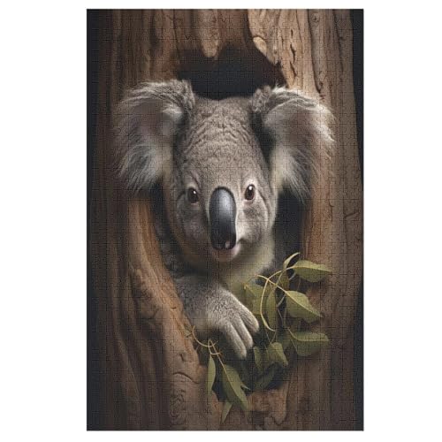 Koala Puzzle Für Erwachsene 1000 Teile Premium 100% Recyceltes Brett Zum Lernen, Lernspielzeug, Familienspiele Kinder Holzpuzzle （78×53cm） von PPZYY