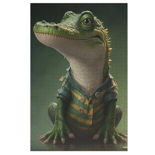 Krokodil Puzzle 1000 Teile, Holzpuzzle Herausforderndes Geschicklichkeitsspiel Für Die Ganze Familie, Kinder Erwachsenenpuzzle Ab 12 Jahren （78×53cm） von PPZYY