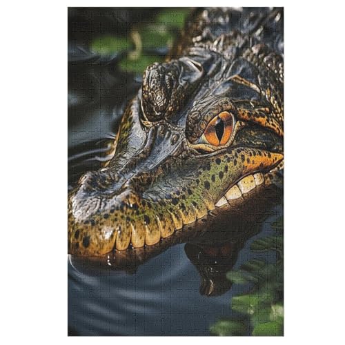 Krokodil Puzzle Für Erwachsene 1000 Teile Premium 100% Recyceltes Brett Zum Lernen, Lernspielzeug, Familienspiele Kinder Holzpuzzle （78×53cm） von PPZYY