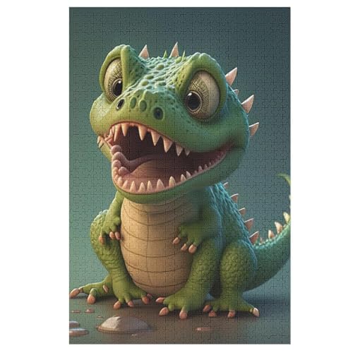 Krokodil Puzzle Für Erwachsene 1000 Teile Premium 100% Recyceltes Brett Zum Lernen, Lernspielzeug, Familienspiele Kinder Holzpuzzle （78×53cm） von PPZYY