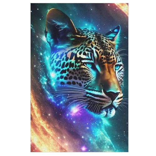 Leopard -Puzzle, 1000 Teile,Holzpuzzle Für Erwachsene Kinder, Lustiges Spielzeug, Denkspiel, Bildungsspiel, （78×53cm） von PPZYY