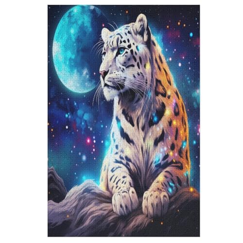 Leopard Puzzle 1000 Teile, Holzpuzzle Herausforderndes Geschicklichkeitsspiel Für Die Ganze Familie, Kinder Erwachsenenpuzzle Ab 12 Jahren （78×53cm） von PPZYY