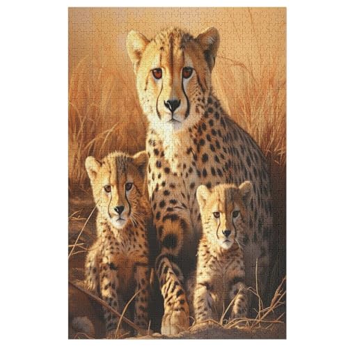 Leopard Puzzle 1000 Teile, Holzpuzzle Herausforderndes Geschicklichkeitsspiel Für Die Ganze Familie, Kinder Erwachsenenpuzzle Ab 12 Jahren （78×53cm） von PPZYY