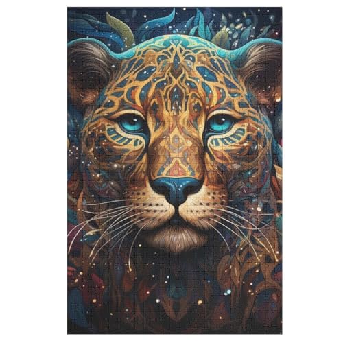 Leopard Puzzles 1000 Teile Erwachsener Kniffel Spaß Für Die Ganze Familie, Holzpuzzle Kinder Erwachsene, Impossible Puzzle Schwer （78×53cm） von PPZYY