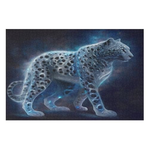 Leopard-Puzzlespiel Aus Holz, 1000 Puzzleteile, Puzzle Für Teenager Und Erwachsene, Kreatives Spielzeug, Puzzles, （75×50cm） von PPZYY